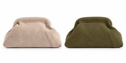 Bolso de Mano Clutch de Terciopelo con Diseño Cruzado