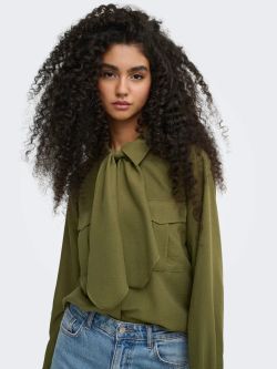 Camisa JDY Harper L/S Scarf Detail de Manga Larga Mujer
