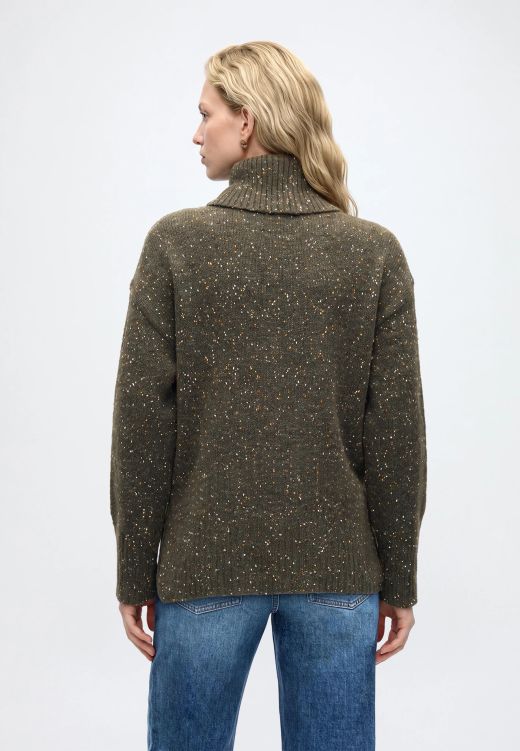 Jersey JDY Sabine de Punto con Cuello Vuelto Forest Night / Neps Mujer
