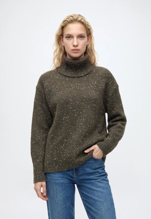 Jersey JDY Sabine de Punto con Cuello Vuelto Forest Night / Neps Mujer