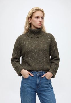 Jersey JDY Sabine de Punto con Cuello Vuelto Forest Night / Neps Mujer