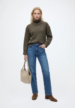Jersey JDY Sabine de Punto con Cuello Vuelto Forest Night / Neps Mujer