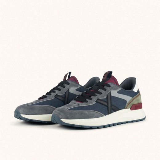 Sneakers Munich Dynamix 19 Gris, Azul y Burdeos hombre