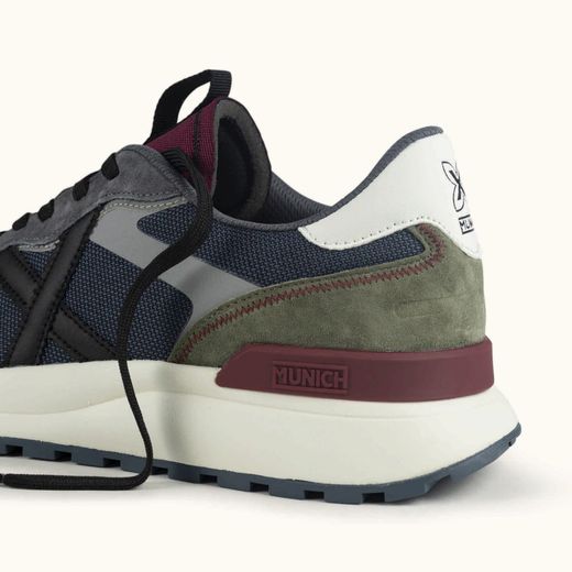 Sneakers Munich Dynamix 19 Gris, Azul y Burdeos hombre