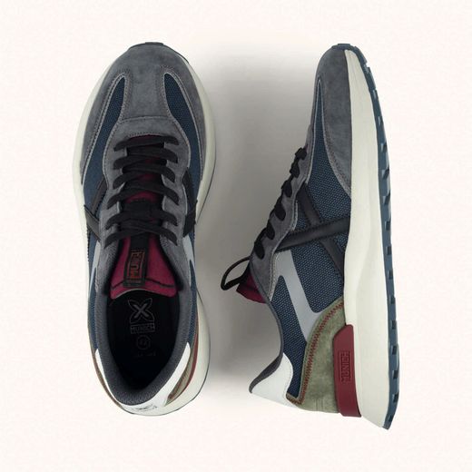 Sneakers Munich Dynamix 19 Gris, Azul y Burdeos hombre