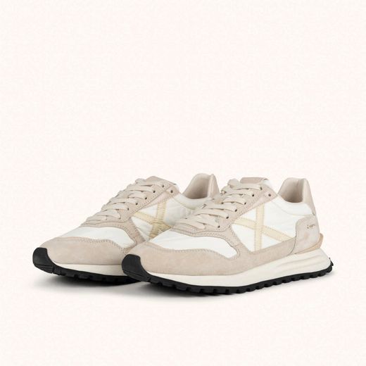 Sneakers Munich Leggera Wmn 05 Blanco, Arena y Crema