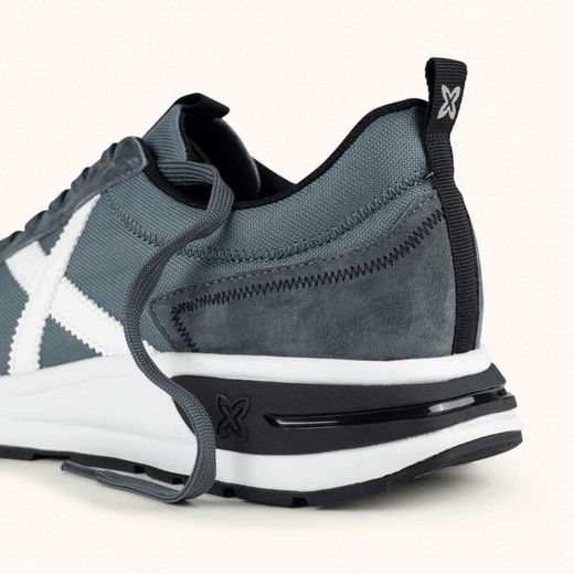 Sneakers Munich Quick 03 Gris Azulado y Blanco