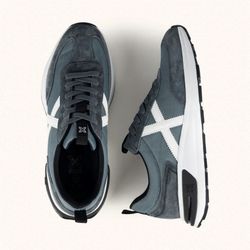 Sneakers Munich Quick 03 Gris Azulado y Blanco