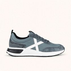 Sneakers Munich Quick 03 Gris Azulado y Blanco