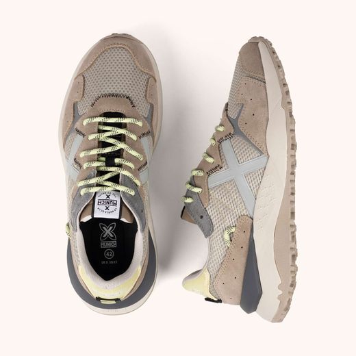 Sneakers Munich Shibuya 37 Beige, Gris y Amarillo