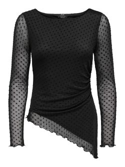 Top JDY Avelon L/S Flock Asymmetric JRS mujer