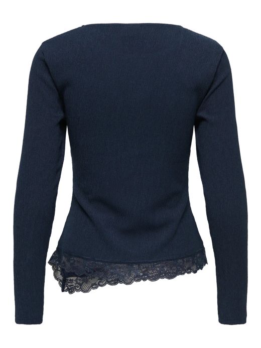 Top JDY Billie L/S Asymmetric Lace Sky Captain mujer